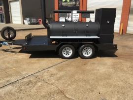 30" TRAILER BBQ PIT - WARMER - TANDEM AXLE